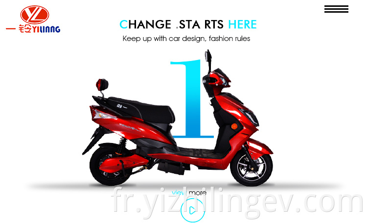 Fashion Fast Speed ​​Design Durable Electric Motorcycle Scooter Adult Adult à deux roues Scooter CE 200kg Disc Frein 800-1200W 180 * 50cm